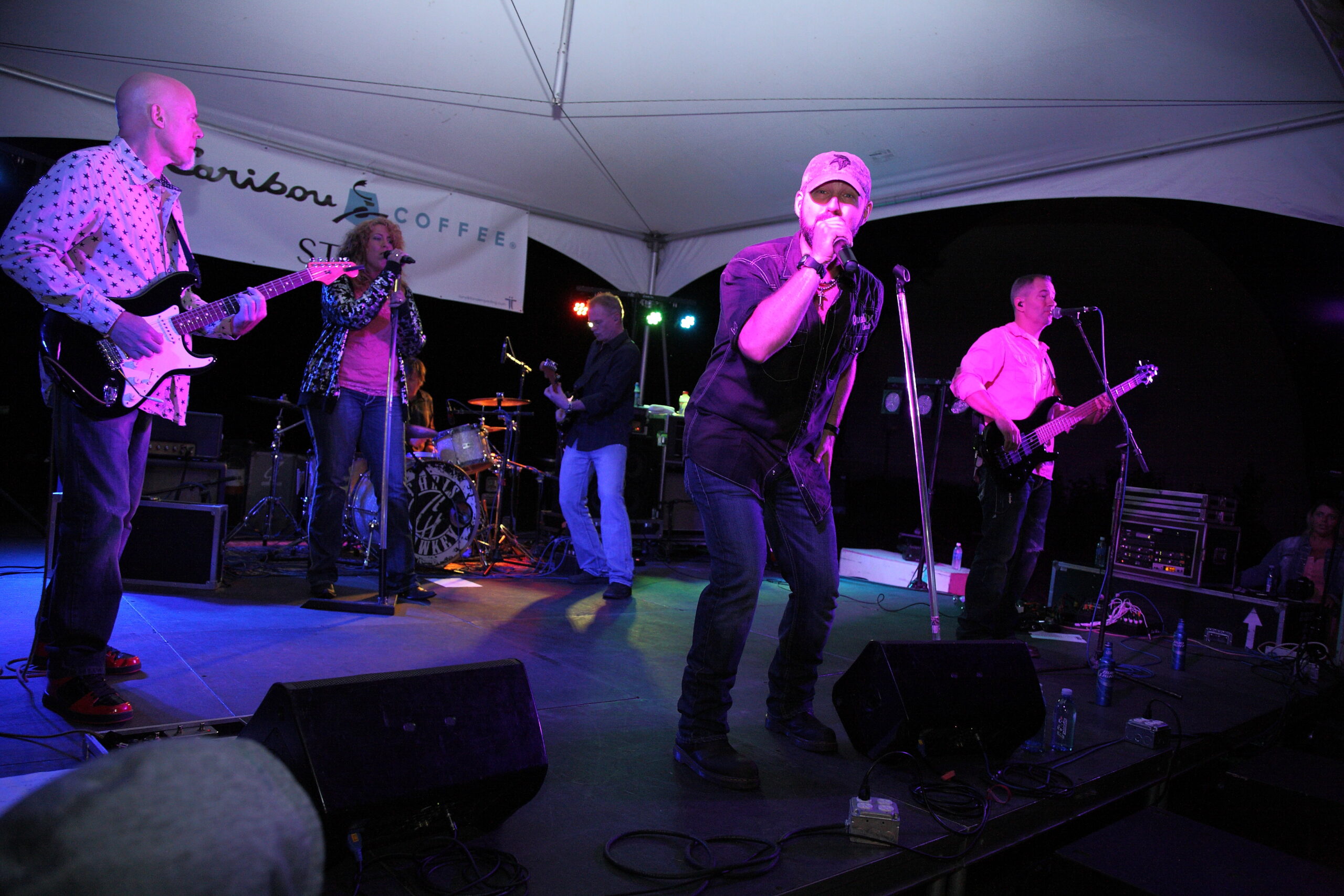Chris Hawkey and his band Rocket Club performing t BreastFest 2014